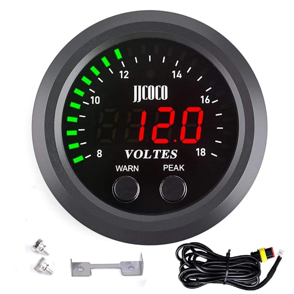 Universal Gauge Voltage Meter Kit Car DC 12V Voltmeter Red Digital LED 2inches 52mm Digital Voltage Gauge Comp