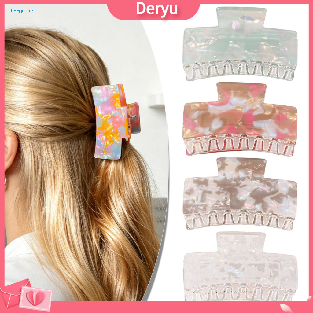Non-slip Gripper Hair Claw Colorful Medium Square Shark Clips Lightweight for Women Girls – Stylish Accessories for Ev