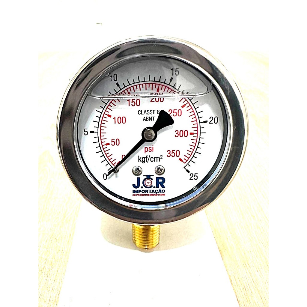 MANÔMETRO 63mm 0 A 25 KGF/CM2 X 350 PSI