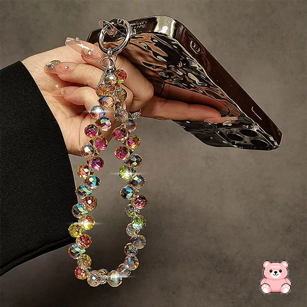 Cordão De Celular Pulseira Ajustável Com Contas À Mão Pingente Anti-Perda Sparkle Bracelet Multifuncional Decorada SL009