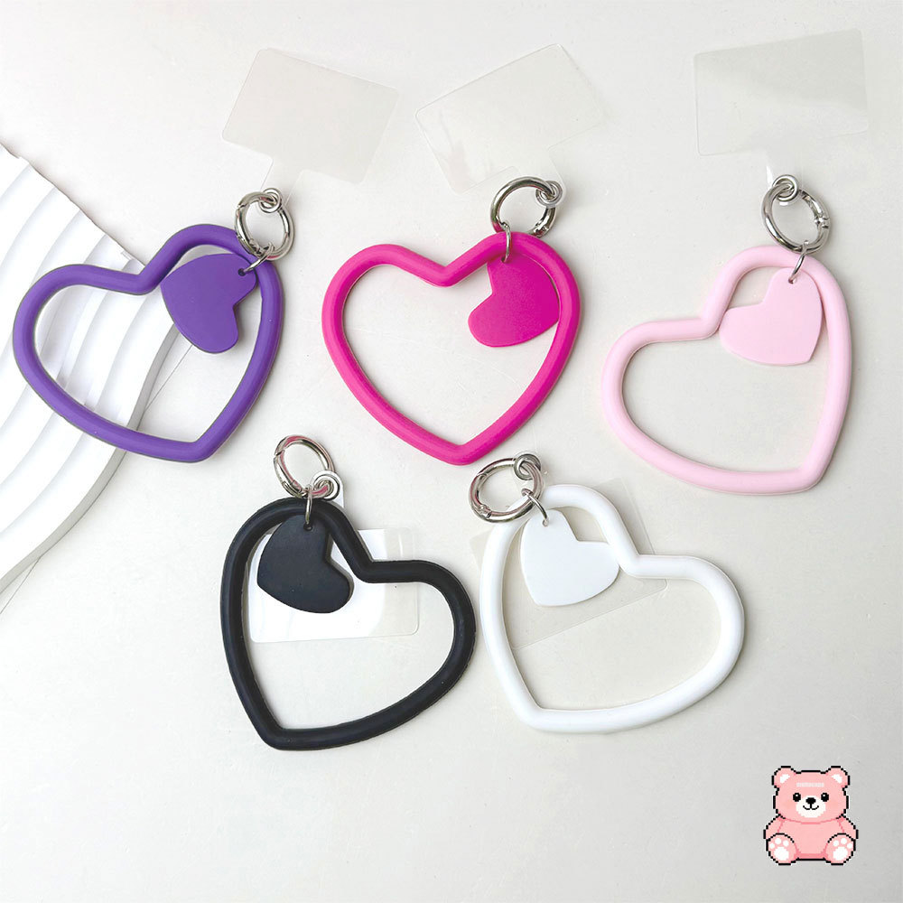Pulseira De Silicone Formato De Coração Com Alça Antiperda Cordão Chaveiro Para Capinha Celular Fofo Love Bracelet SL003