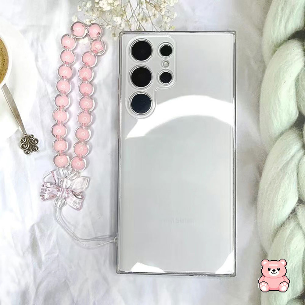Pingente De Celular Silicone Contas Pulseira Chaveiro Fofo Bow Bead Bracelet Pulseira Multifuncional Decorada SL004