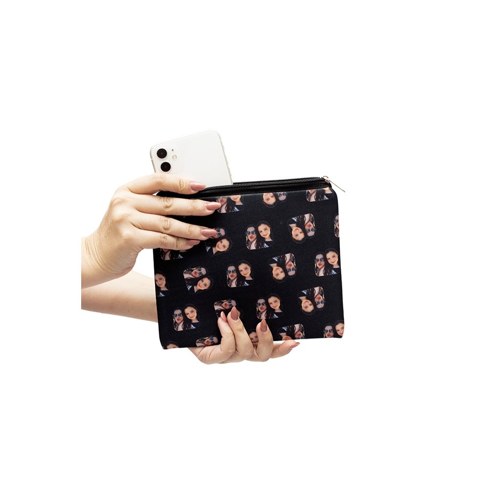 Necessaire Personalizada com Fotos - Customize Pijamas com Suas Fotos - Bolsa Multiuso Customizável - Preto