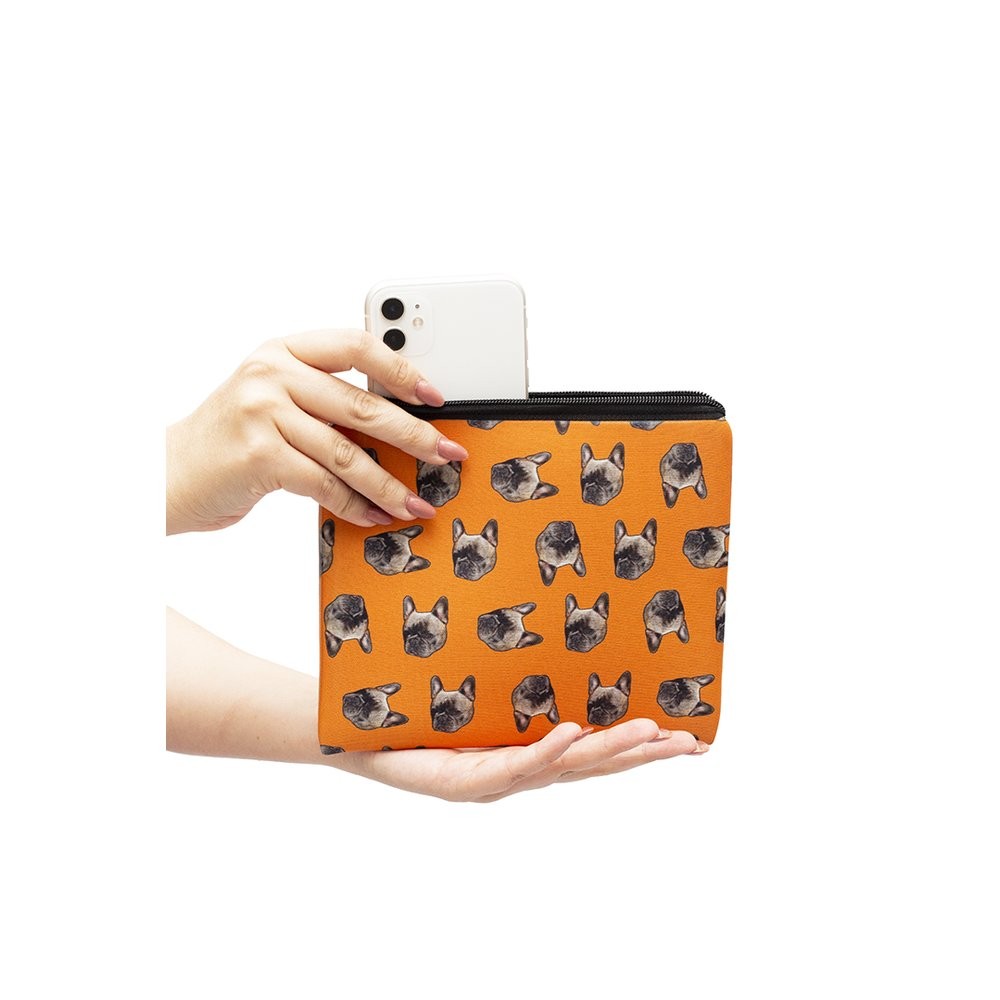 Necessaire Personalizada com Fotos - Customize Pijamas com Suas Fotos - Bolsa Multiuso Customizável - Laranja