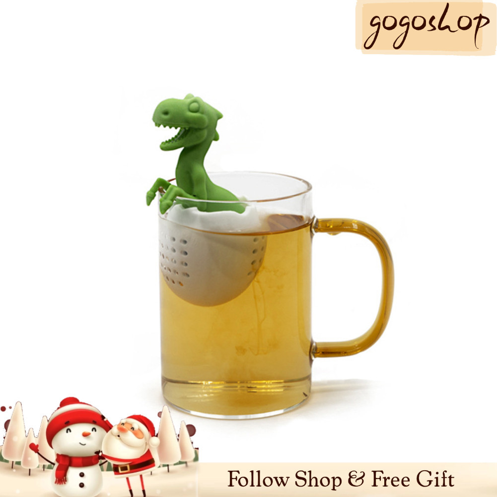 Gogoshopp-br Fydun Tea Dinosaur Shaped Filter Silicone Infuser Acessórios reutilizáveis ​​Bolsa S Er Amarelo (Verde)