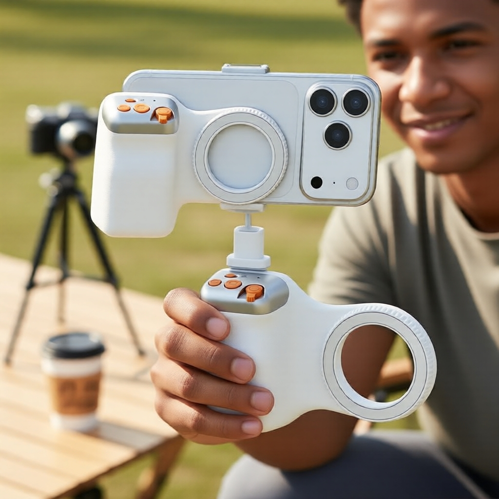 Suporte Magnético Universal para Câmera Compatível com iPhone e Smartphones Android