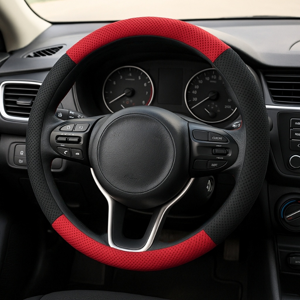 Capa De Volante Esportiva tecido ventilado Spacer P/ Carro 38cm Costurada