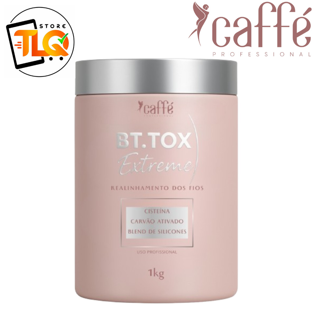 Bt Tox Extreme Caffé Professional Realinhamento De Fios 1kg Carvão Ativado Blend de Silicones