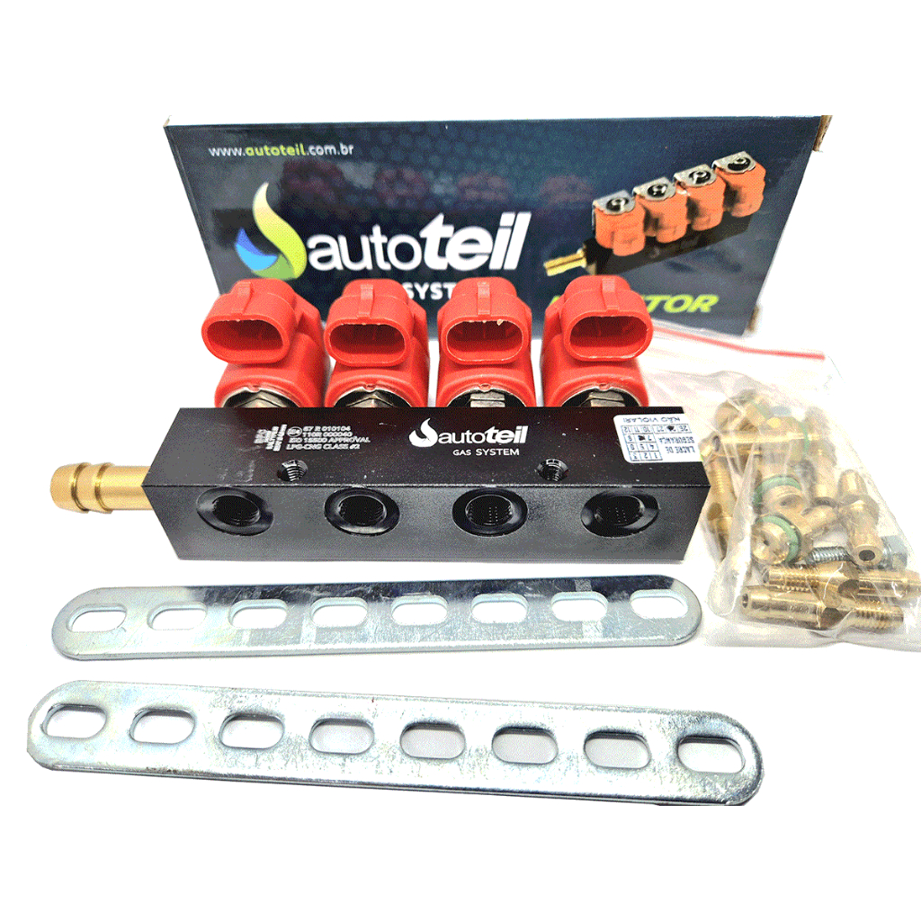 Flauta 4 Bicos GNV 5ª geração GAS Rampa 3 Ohms VALTEK TA STAG OMVL 12mm