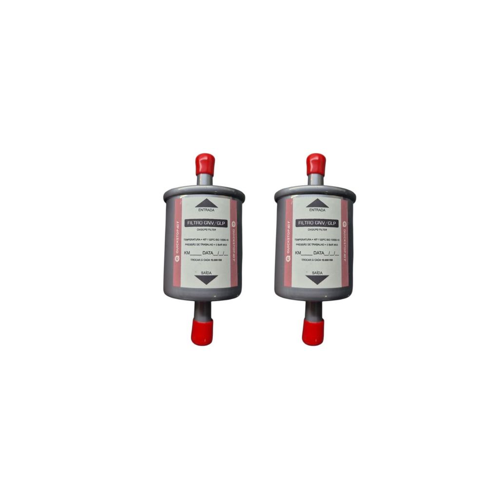 2 Filtros De Óleo Quickstop IGT Kit 5ª Geração Mangueira 12mm Gnv