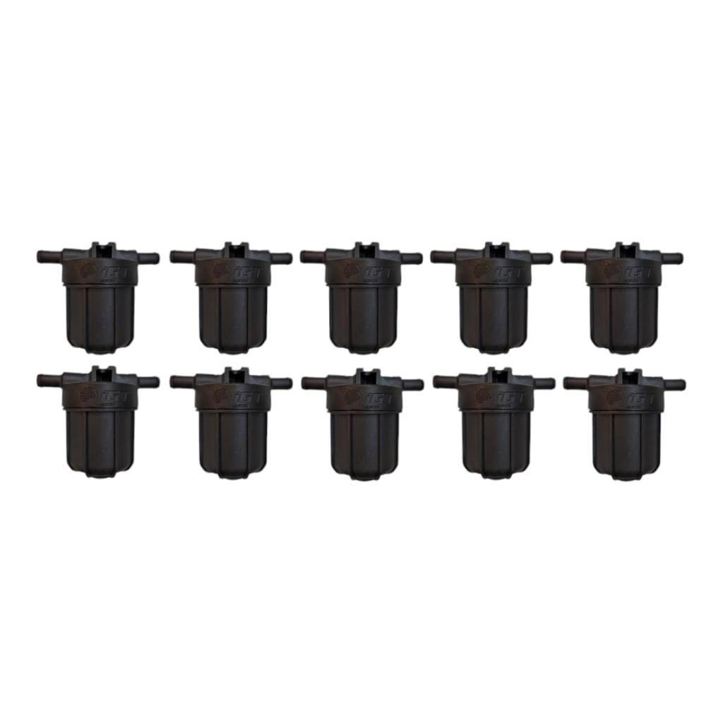 10 Filtros de Óleo Permanente IGT Kit 5ª Geração Mangueira 12mm com Refil GNV