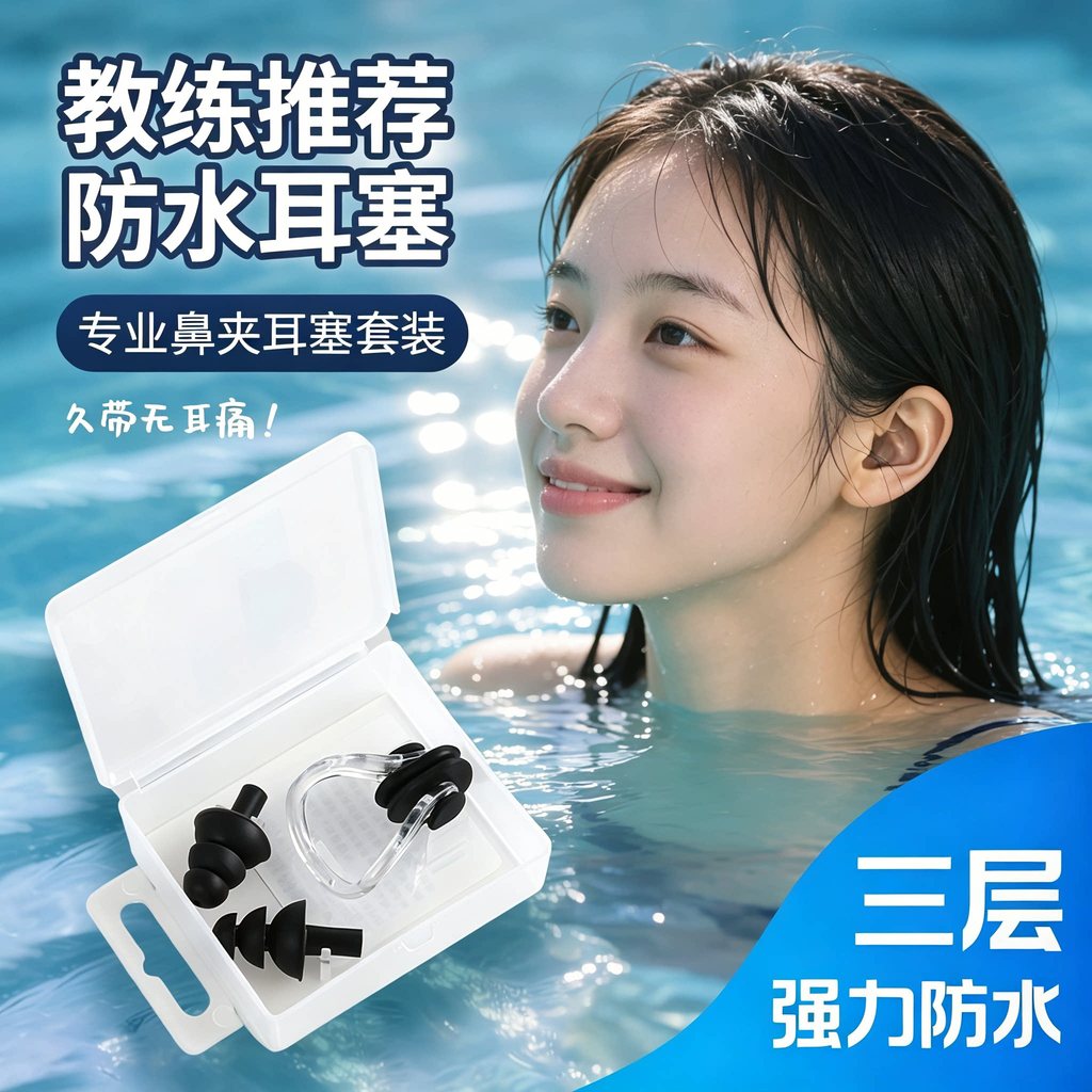Natação congestão Nasal à prova dwaterproof água Earplug conjunto nariz clipe invisível mergulho Anti-asfixia água ferra