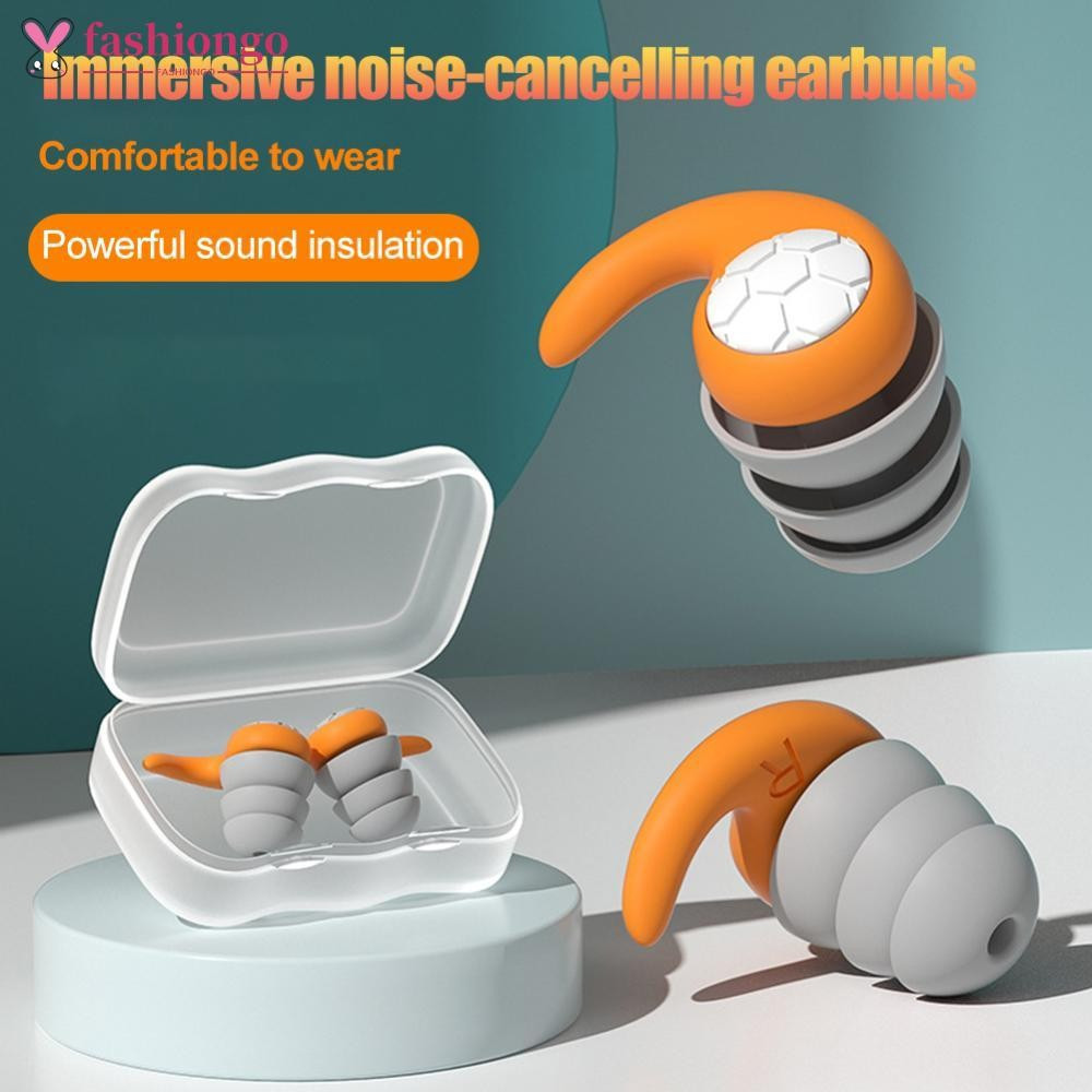 FASHIONGO Redução De Ruído Silicone Filtro À Prova De Som Tampões De Ouvido Sono Profissional Orelhas Earplug Macio Anti