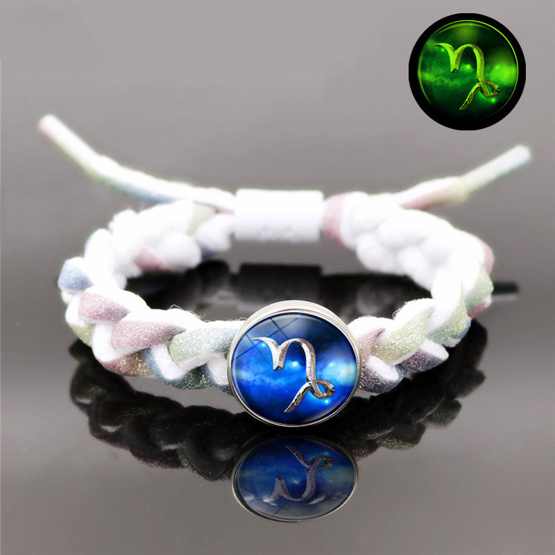 Little Leo constelação pulseira masculino feminino estudante versão coreana trançado pulseira reflexiva luminosa casal m