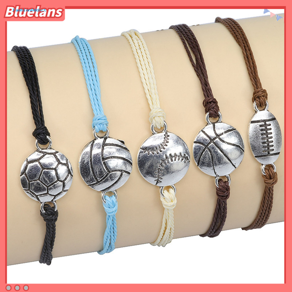 Handmade Soccer Bracelet Adjustable Sports Braided for Boys Girls – Baseball Basketball Souvenir Gift Unisex Athletic