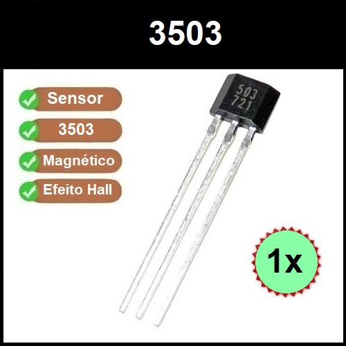 1 Sensor Analógico Linear Magnético de Efeito Hall 503 Ah3503 3503 Ugn3503 3503ua Para Arduíno