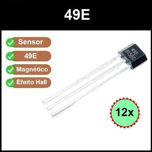 12 Sensor Magnético de Efeito Hall Linear Analógico 49e Oh49e Ss49e Acelerador Scooter Bicicleta Bike Elétrica