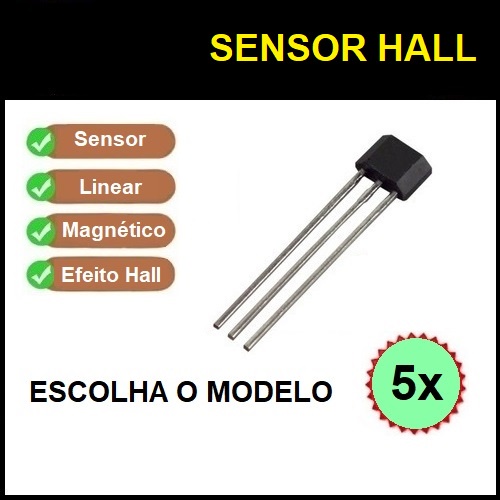 5 Sensor Linear Magnético Efeito Hall 49e 41f 3503 503 U18 3144 44e