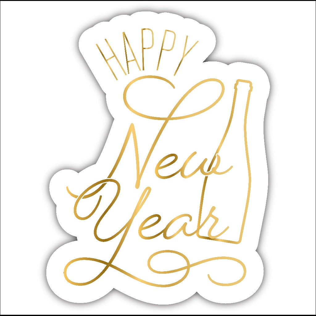 Placa Quadro Happy New Year Feliz Ano Novo - Decoração