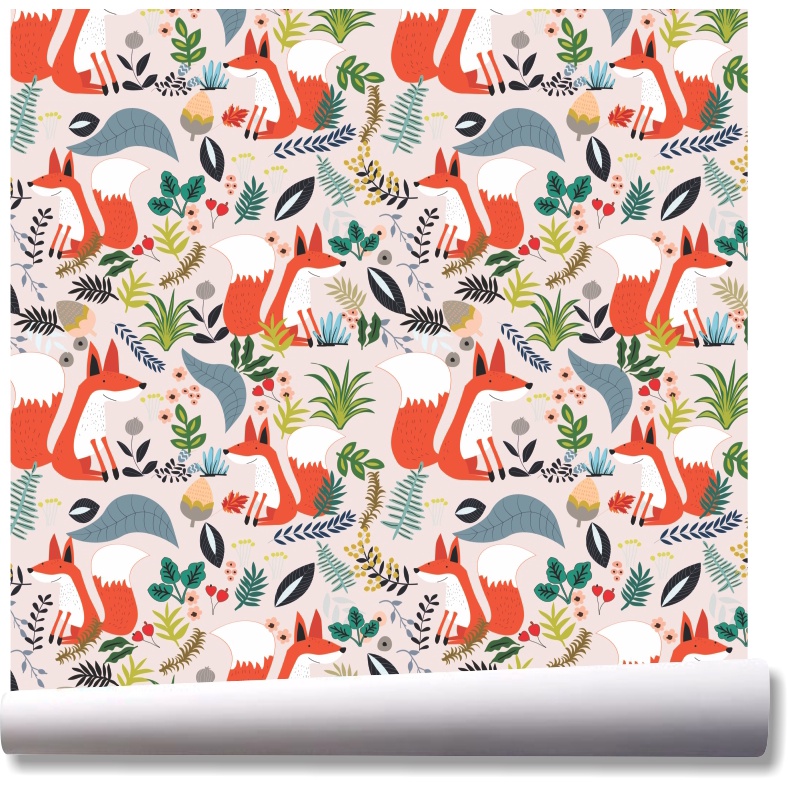 Papel De Parede Adesivo Raposinha Floresta Safari Zoo A238