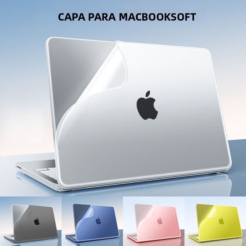 Capa Flexível TPU Compatível Para Macbook Neo A3404 Air M5 M4 M3 M2 Pro 14 A2442 A2337 A238 2020 A2179 A1932 Touch ID