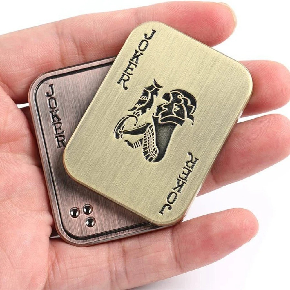 1PC Brinquedo Fidget Adulto Dos Homens De Mesa Irritável EDC Metal Slider Magnético Poker Push Card Ansiedade Diso