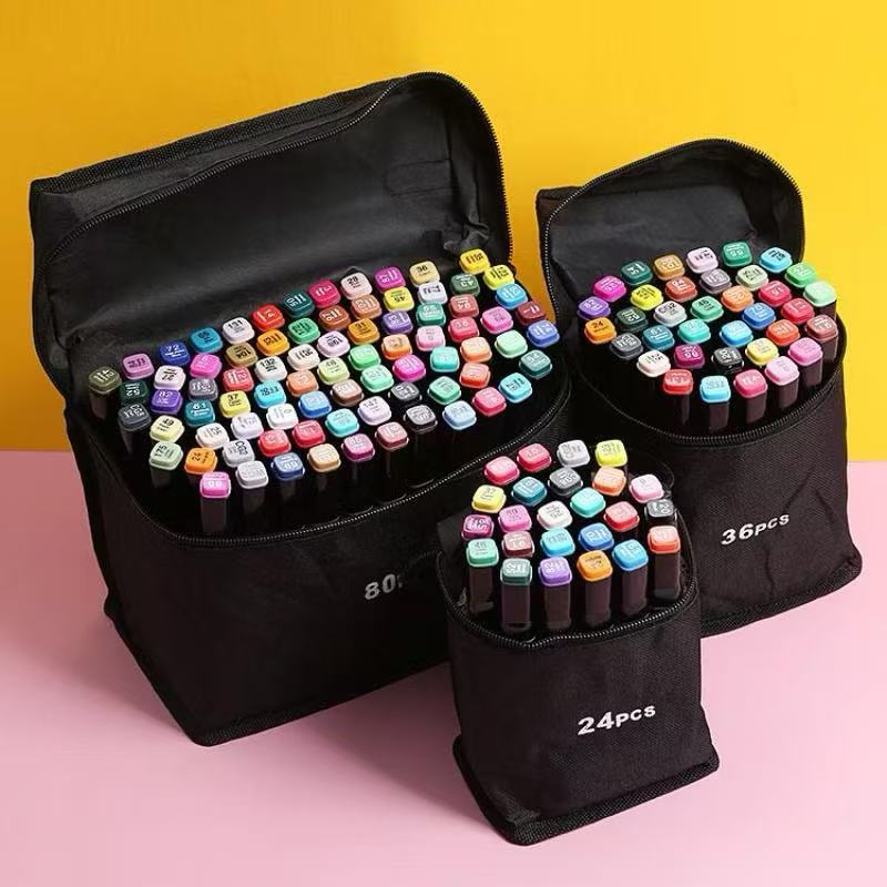 kit5\10\15Canetinha Touch Para Colorir Ponta Dupla 24 Cores/MARCADOR ARTISTICO DUAL TIP CARBON LINE - ESTOJO C/ 24 CORES