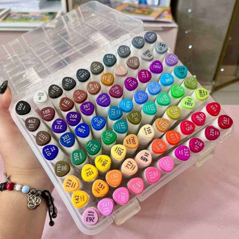 24/36/48/80 Cores Marcador Artístico Ponta Dupla Evoke Dual Marker BRW Canetinha Touch