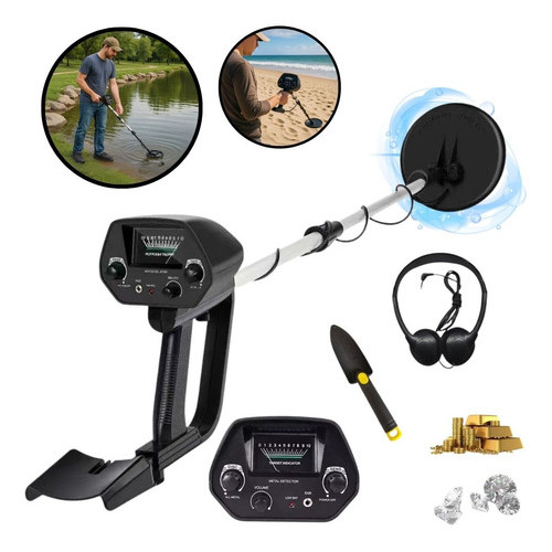 Detector Metal De 1,5m Profundidade C/pilha Pá E Fone Ouvido