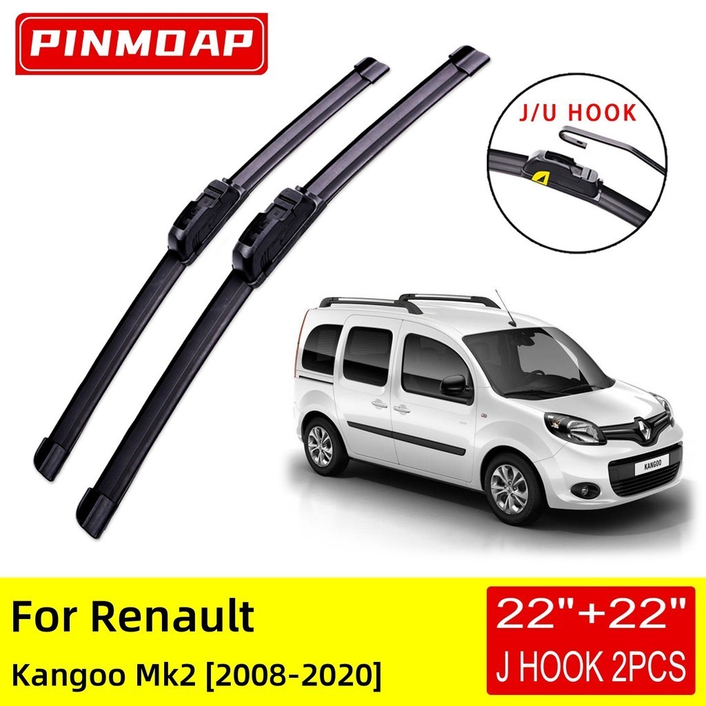 Para Renault Kangoo Mk2 2008 2009 2010 2011 2012 2013 2014 2015 2016 Lâminas De Limpador Dianteiro Escovas Cortador Aces