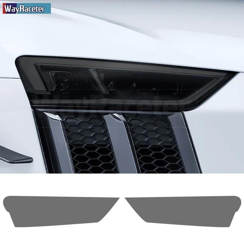 2 Pçs Película Protetora Do Farol Carro Transparente Fumado Preto TPU Adesivo Para Audi R8 4S MK2 2016-Presente 2022 Ace