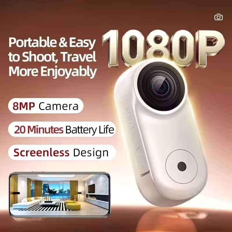Mini Câmera Magnética De Polegar 1080P HD , De Ação Esportiva , Microfone Sem Fio , Ultra Portátil , DV , Vlog , Gravaçã