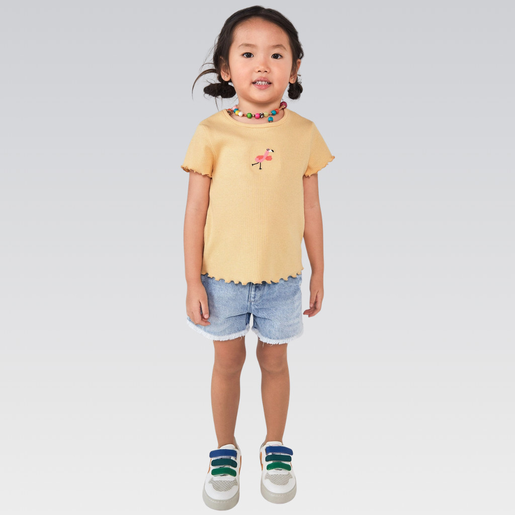 Shorts Jeans Toddler Infantil Menina Hering Barra Fio Kids