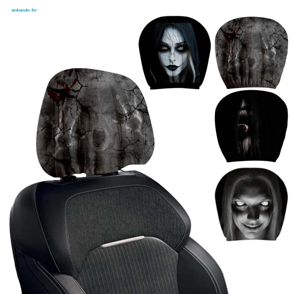 Washable Polyester Headrest Sleeves Adjustable Car Seat Protectors Universal Cover Set Breathable Elastic Covers Stylish