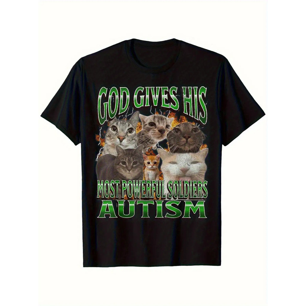 Camiseta T-shirt Masculina Autism Awareness God Strongest Soldier Design Vintage Confortável Atemporal Elegante Casual