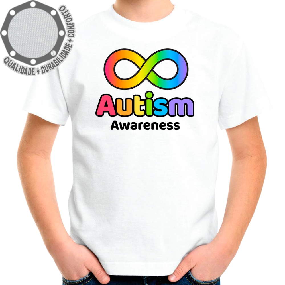 Camiseta Autism Autista Awareness Camisa Personalizada Adulto e Infantil Algodão com Poliéster