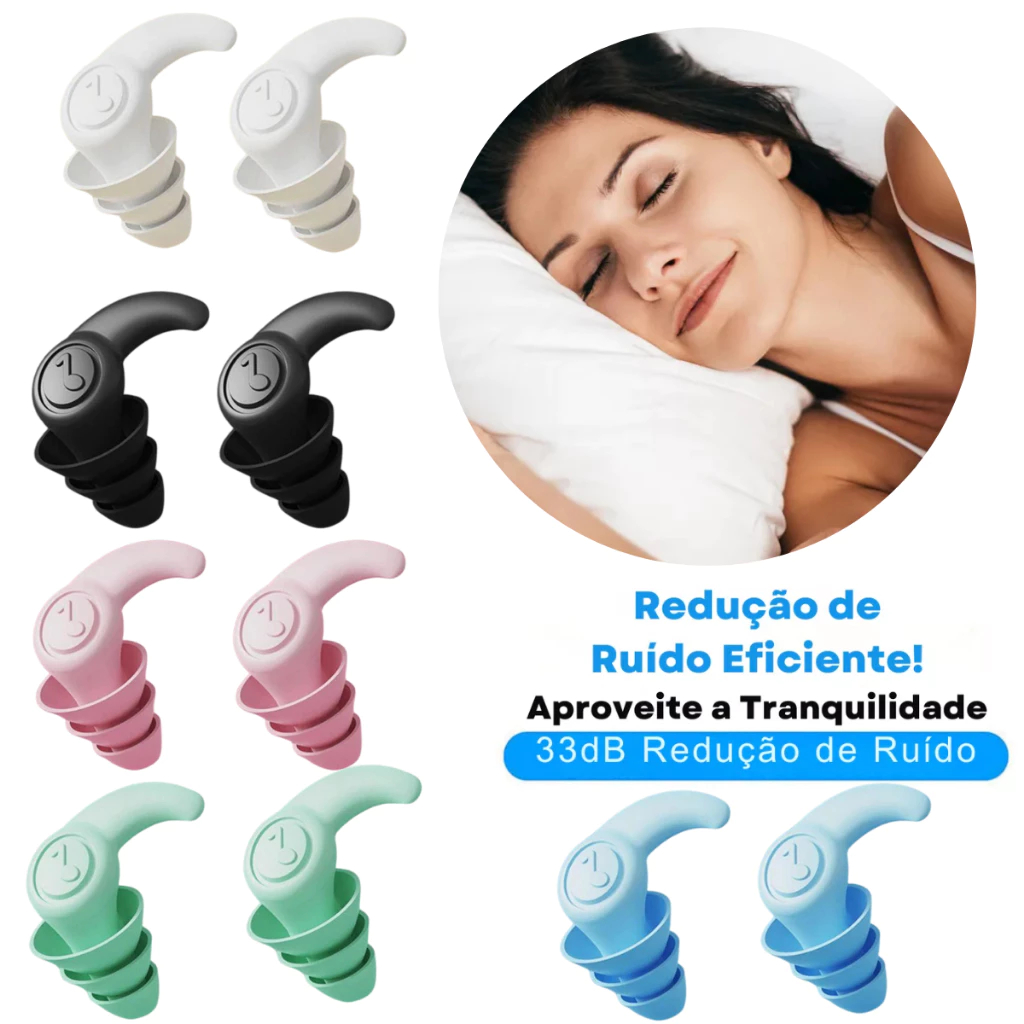 Tampão Ouvido Par kit 1 2 4 Antiruído Plug Dormir Natação Estudos Tampão Ouvido Par 3 Camadas Antiruído Plug Dormir