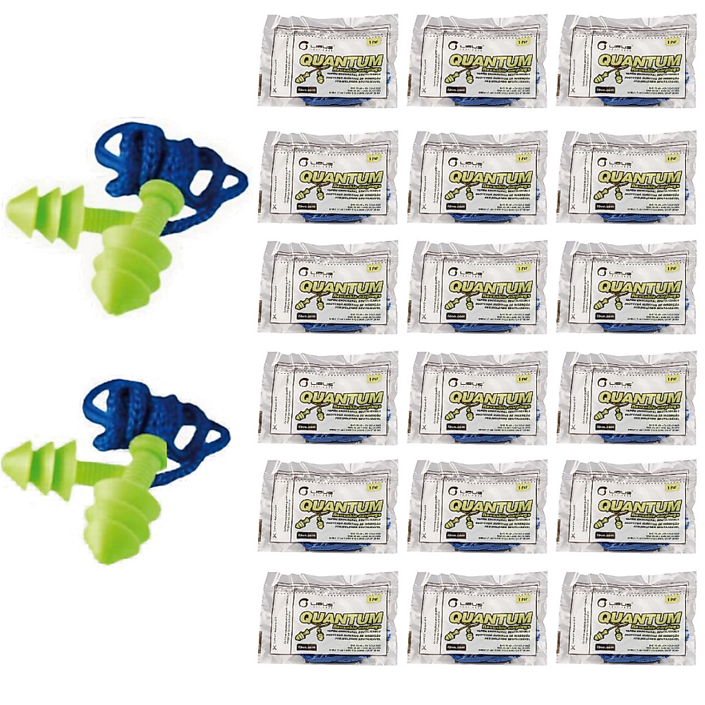 Kit 20 Protetor Auricular Trabalho Industria Ouvido Tipo Plug 14db Pré Moldado Seguranca
