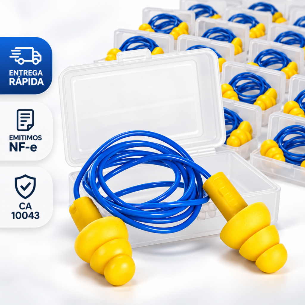 Kit 40 Protetor Auricular Silicone Plug Redução de Ruído Dormir Estudar Autismo Obra Trabalho