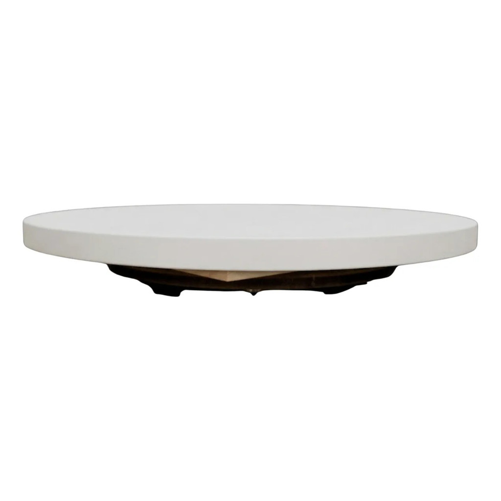 base Giratória de  30cm Redonda Branco Centro De Mesa
