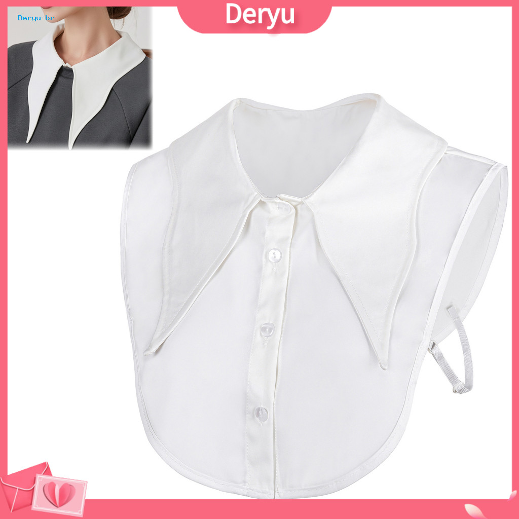 Fake Collar for Sweaters False for Sweatshirts Detachable for Women Adjustable Dickey Shirt with Button Stylish Layering