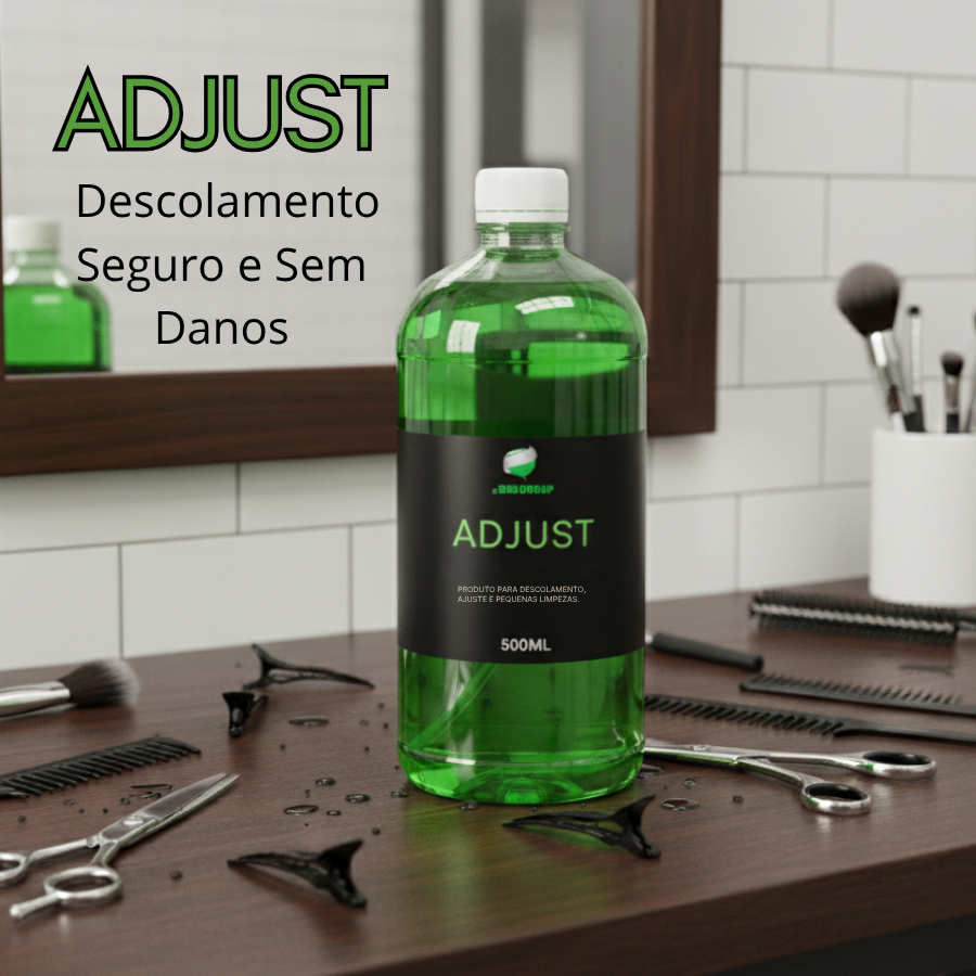 Removedor Adjust 500ml Para Remoção Rápida De Prótese Capilar Peruca Mega Hair