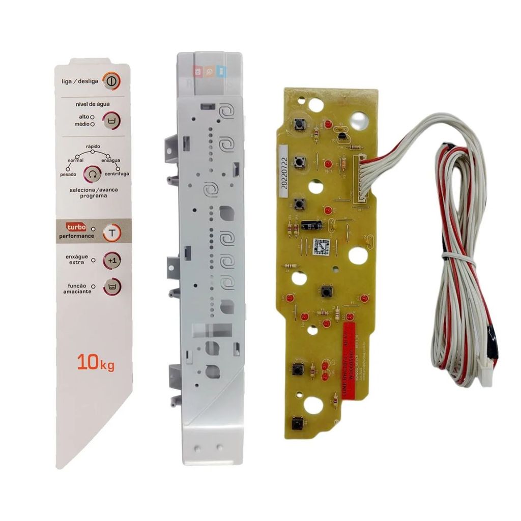 Kit Adesivo Painel Decorativo Interface Suporte Para Brastemp Clean 10kg Bwc10A Ver.3 BWC10B  Bivolt
