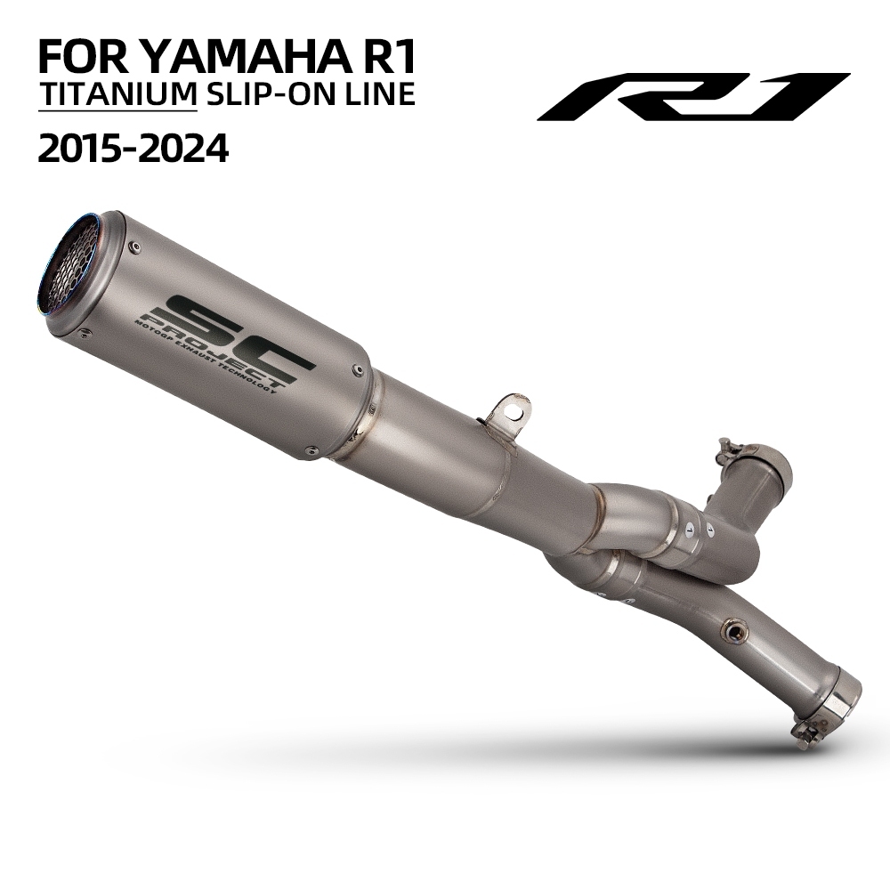 SC Projeto CR-T Tubo De Escape De Motocicleta De Corrida TC6 kit De Titânio Deslizamento Na Linha Para Yamaha R1 mt10 fz