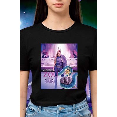 Camiseta preta algodão t-shirt Gazelle, Shakira canção Zoo -  Zootopia 2