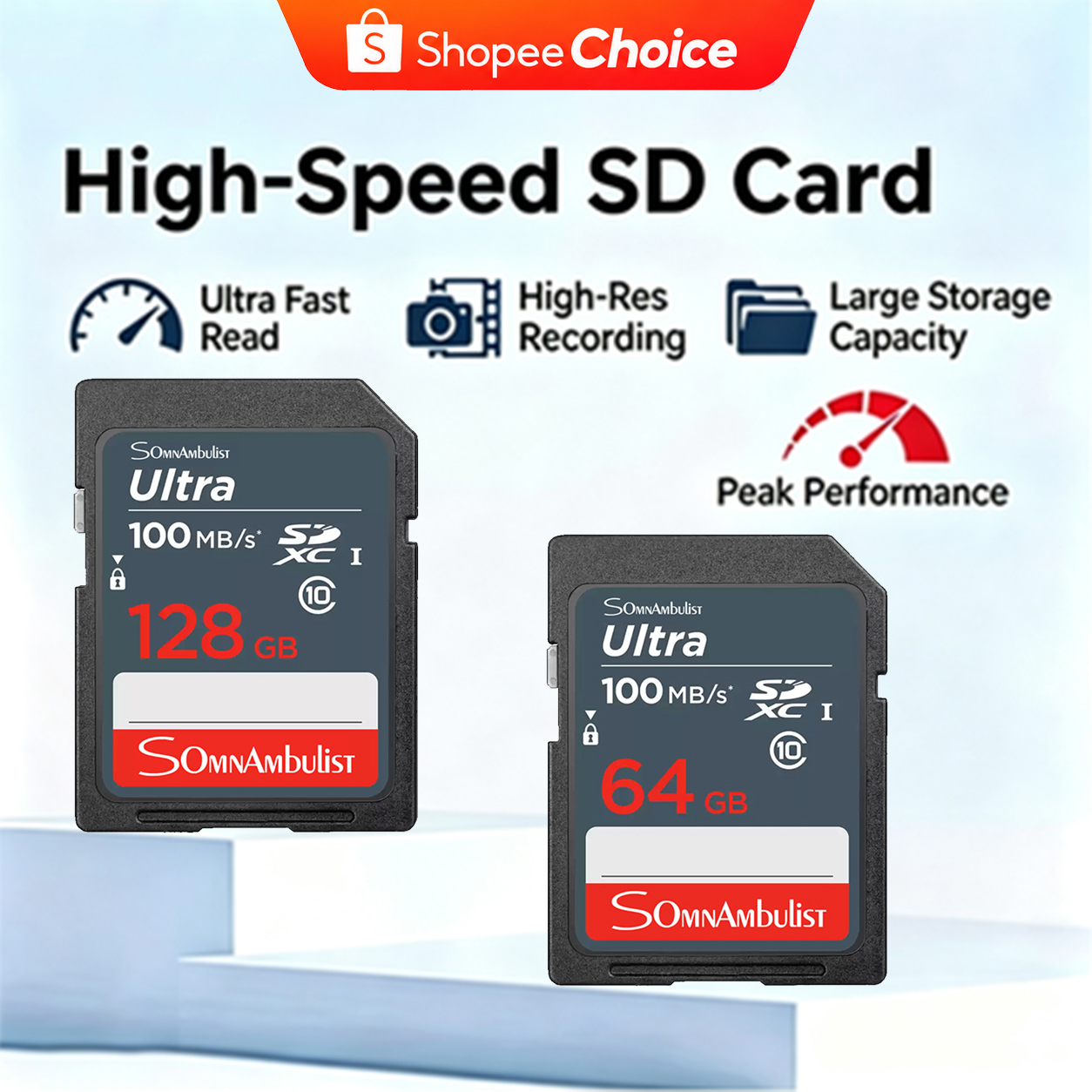 SD card de alta definição completa 32GB 64GB 128GB 256GB à prova d'água, armazenamento de grande capacidade estável,