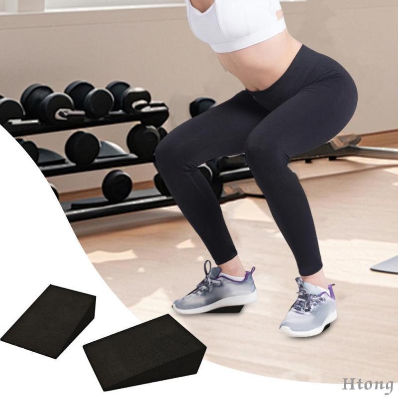 [Htong] 2 Peças Yoga Block Wedge EVA Foam Slant Board Foot Incline Tijolo De Exercício Suporte Antiderrapante Para Along