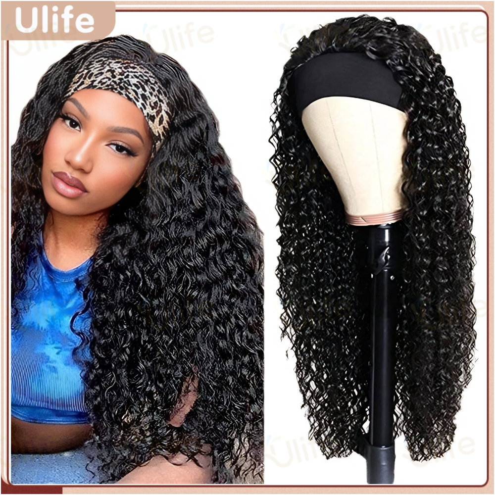 74CM Peruca Cacheada Peruca longa Peruca de faixa na cabeça Peruca de cabelo cacheado Para uso diário 27.5INCH