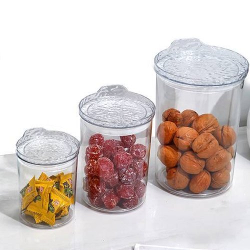 Potes Herméticos Redondos Plástico 400ml 800ml 1800ml 3 Unidades Transparente TOP RIO