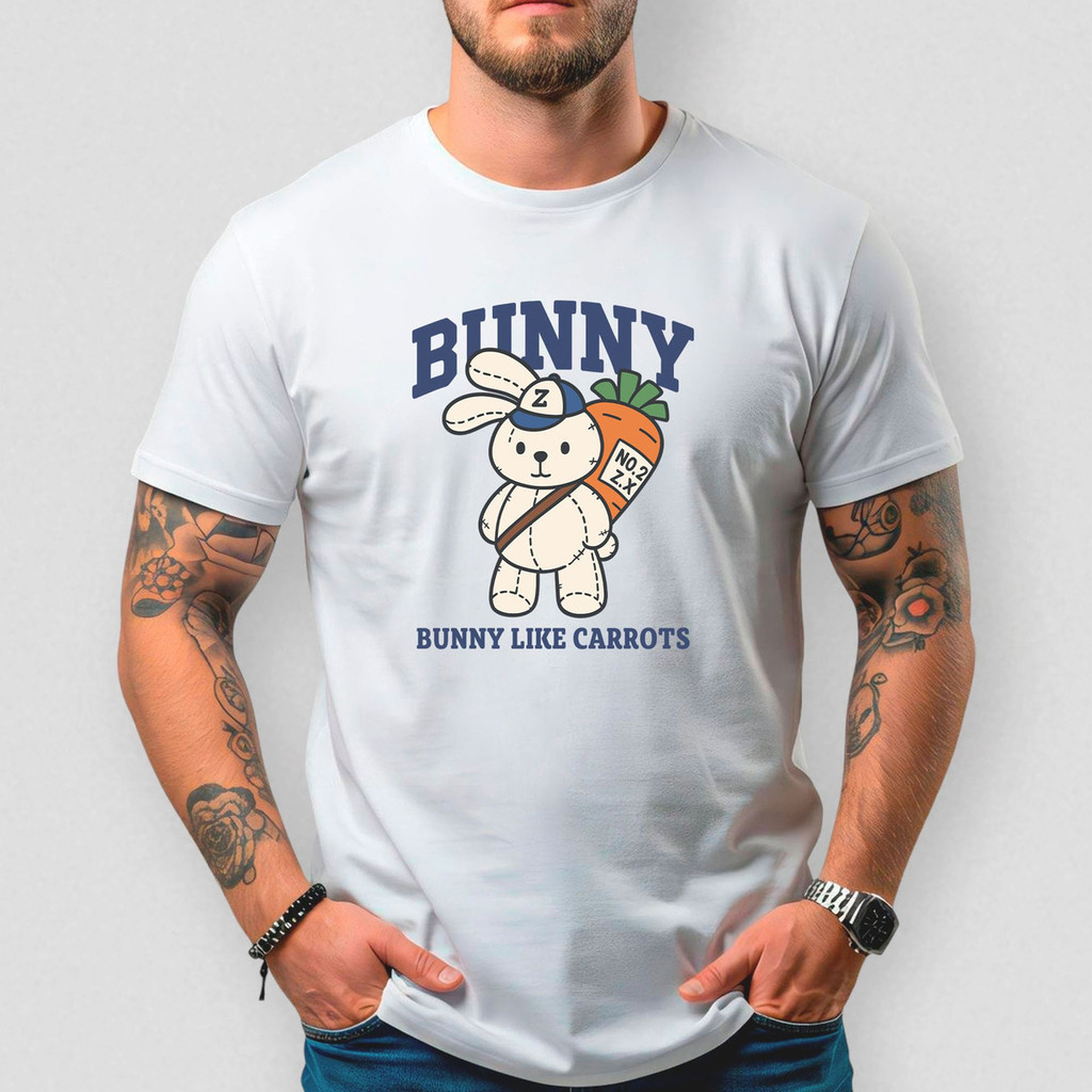 Camiseta Masculina Básica Algodão Premium Bunny Coelho 245 Estilo Street Moda Casual Conforto Leve